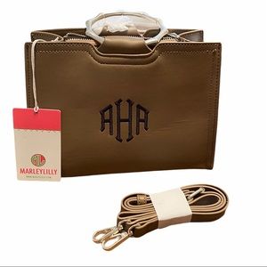 Monogrammed AHA Ring Handle Tote Purse MarleyLilly